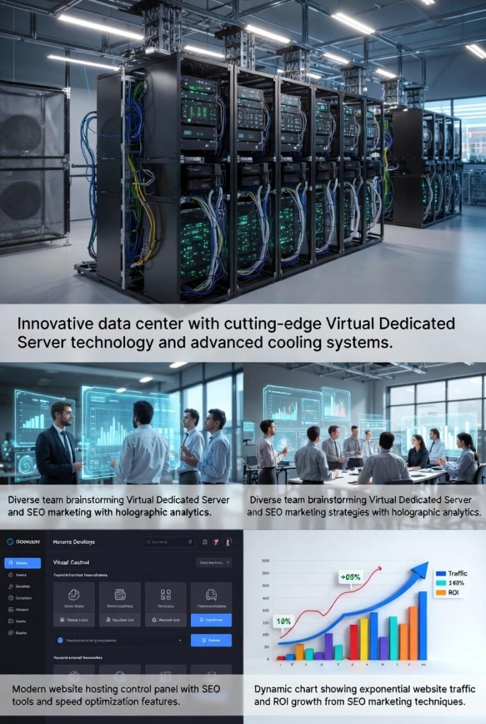 Data server and chart showing ROI growth with Use Search Engine Optimization Marketing.