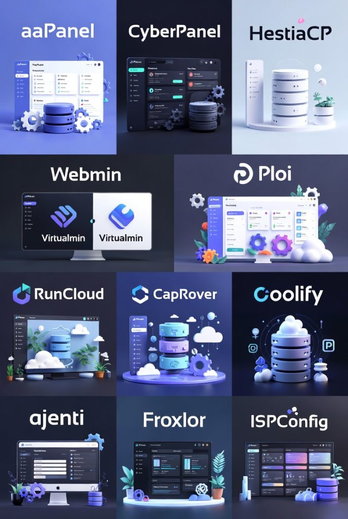 Top Free and Paid VestaCP Alternatives Compared in one image.