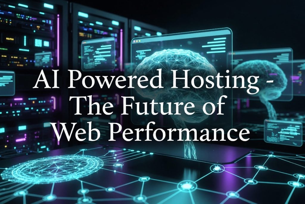 AI Powered Hosting - The Future of Web Performance futuristic concept