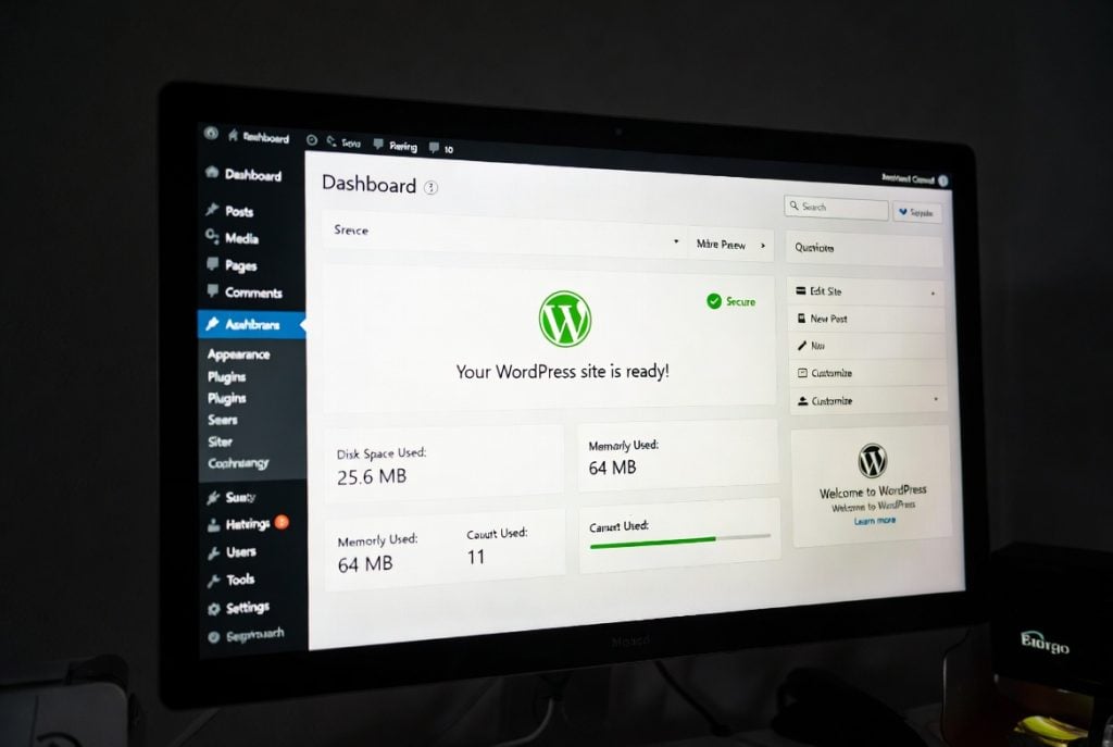 Successfully managing WordPress website through hosting control panel dashboard.