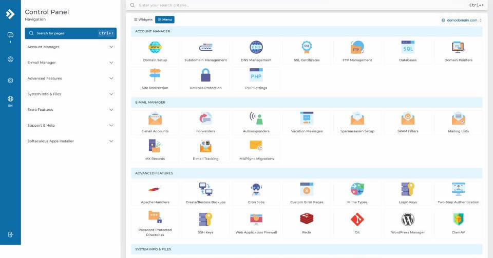 Directadmin dashboard 2026.