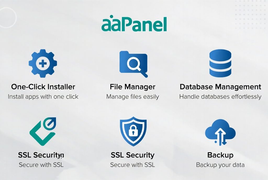 Key features of aaPanel free web hosting control panel for Windows