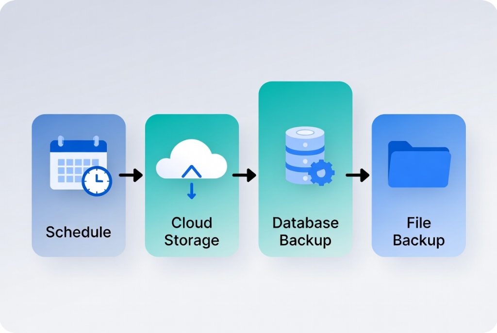 Step-by-step hosting control panel backup process