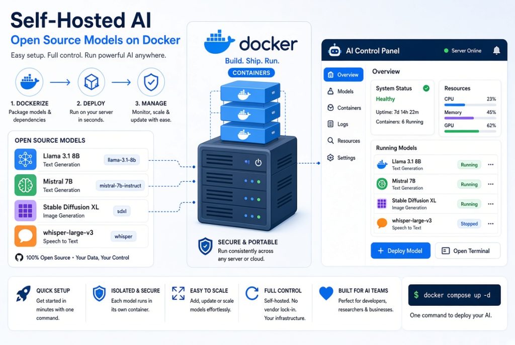 Deploying open source AI models on server with Docker and aaPanel