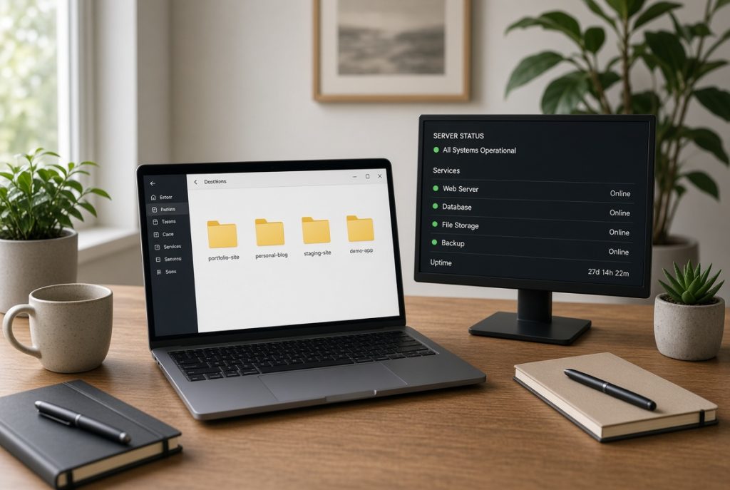 Organized personal websites managed from a self hosted control panel