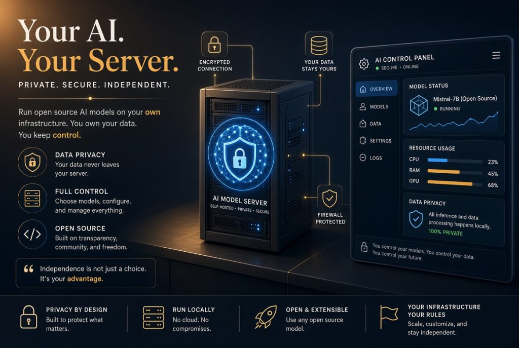 Benefits of running open source AI models on server privately