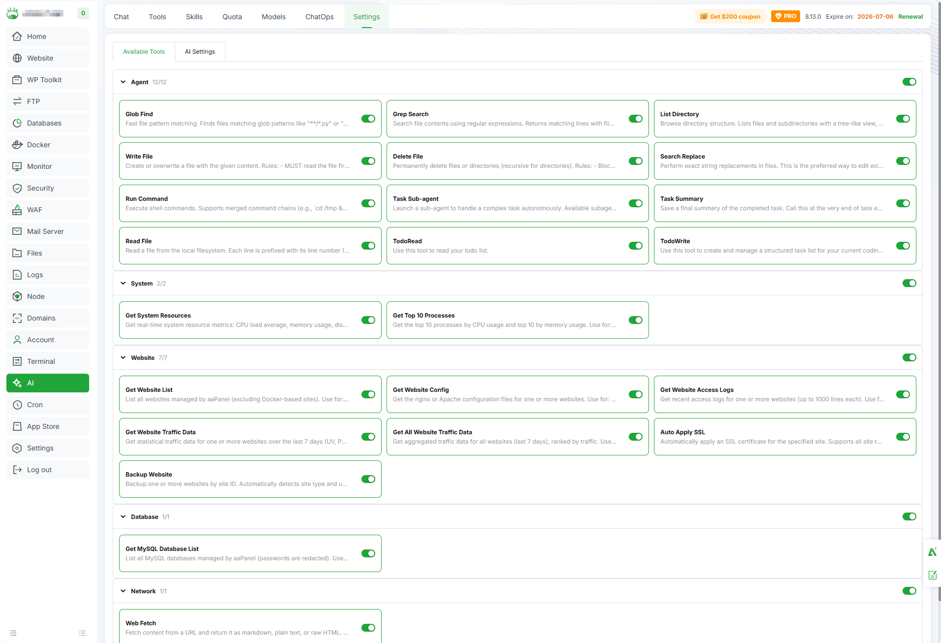 Available Tools