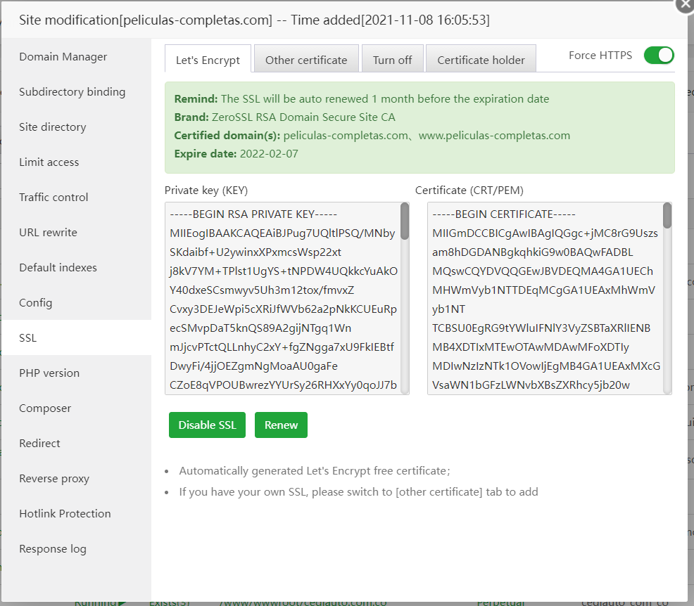 Why my site does not load in https - aaPanel - Free Hosting control ...