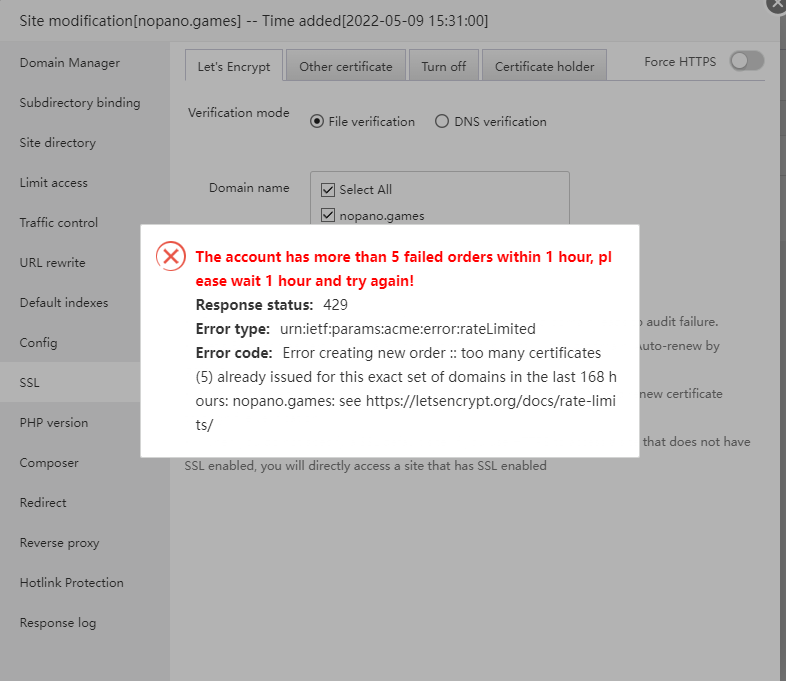 Site cannot be reached - aaPanel - Free Hosting control panel. One ...