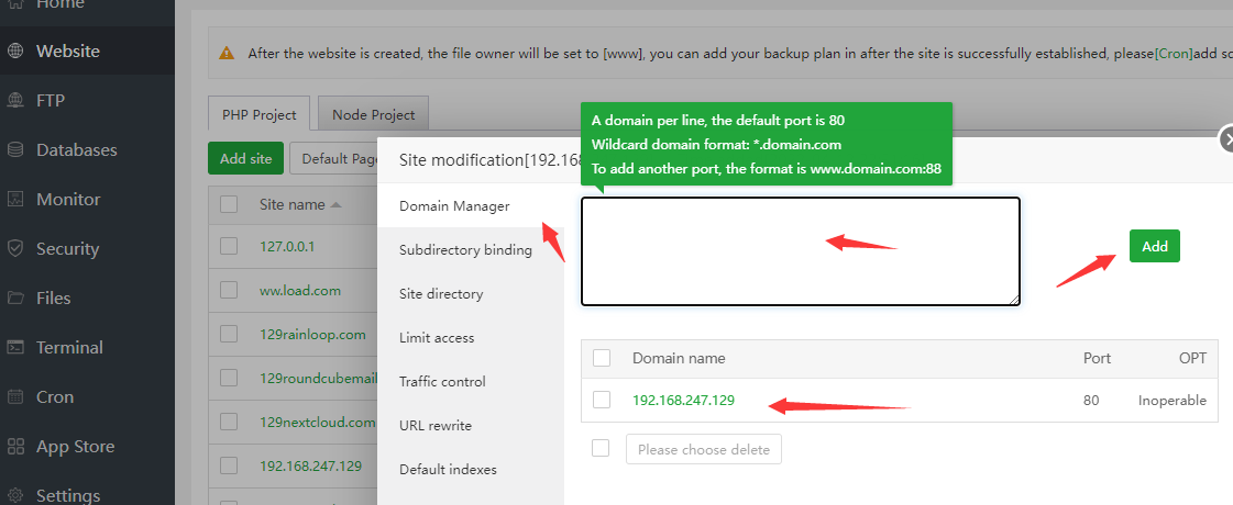 How to acess an specific folder from ip ? - aaPanel - Free Hosting ...