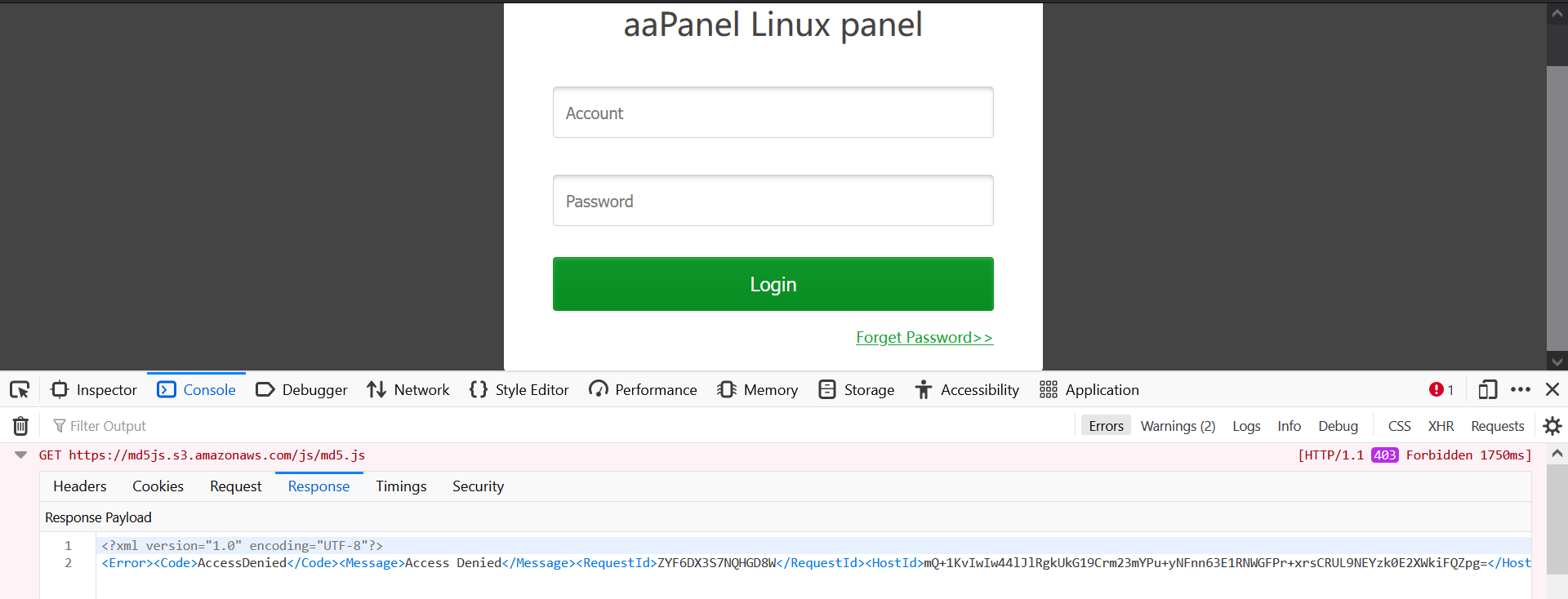 https://md5js.s3.amazonaws.com/js/md5.js 403 forbidden on login ...