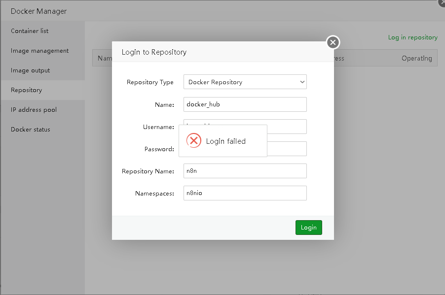 Login failed in repository docker hub - aaPanel - Free Hosting control ...