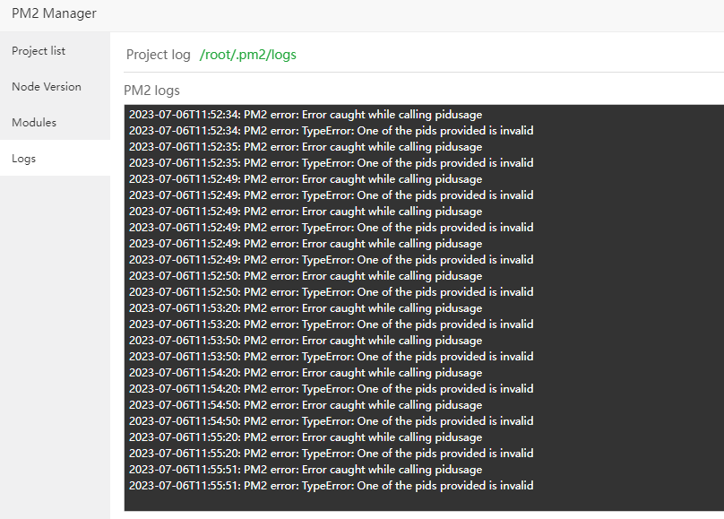 Pm2 - aaPanel - Free Hosting control panel. One-click LAMP/LEMP.