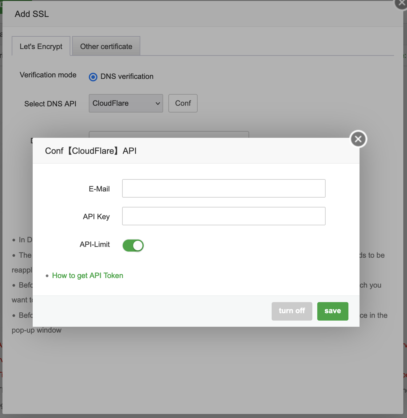Cloudfare api configuration - aaPanel - Free Hosting control panel. One ...