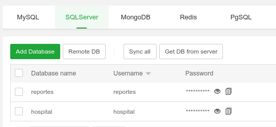 MSSQL databases - aaPanel - Free Hosting control panel. One-click LAMP ...