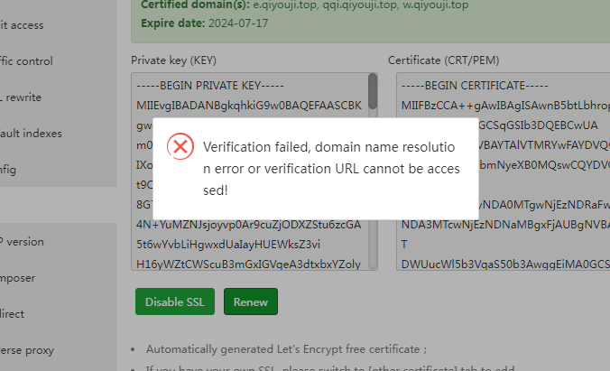 aapanel renew ssl error - aaPanel - Free Hosting control panel. One ...
