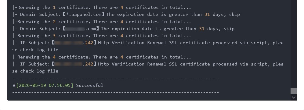 Panel SSL - 4 Day(s) remaining everytime - aaPanel - Free Hosting ...